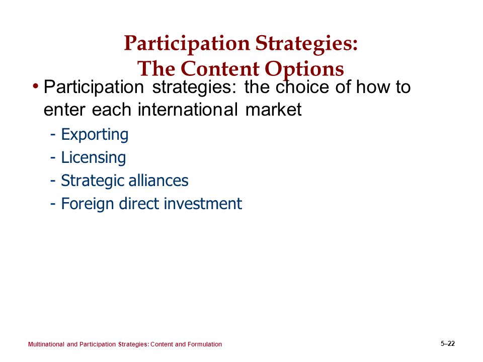 The Foreign Manufacturing Strategies with Direct Investment